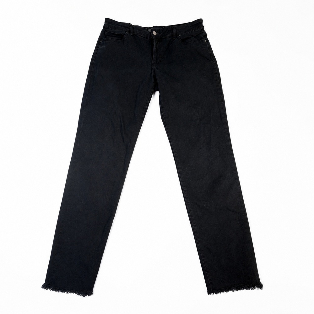 DL1961 Denim Amanda‎ Skinny Jeans – 32x27 Black Raw Hem Low Rise 3970